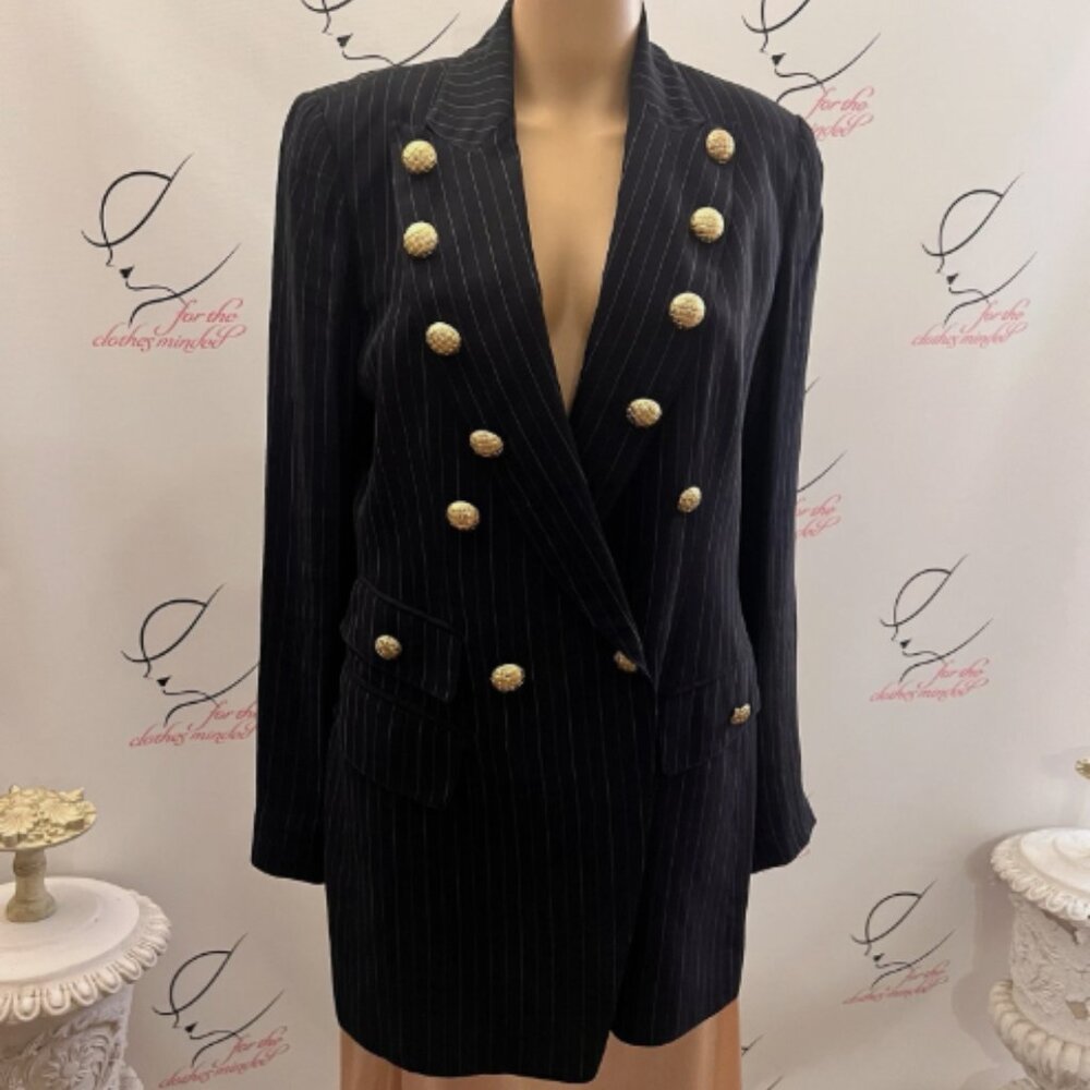 Unbranded. Size Medium. USA. Rayon Linen. Pinstripe. Double Breasted. DB